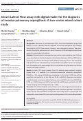 Cover page: Serum Lateral Flow assay with digital reader for the diagnosis of invasive pulmonary aspergillosis: A two‐centre mixed cohort study