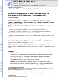 Cover page: Developing and validating an abbreviated version of the Microscale Audit for Pedestrian Streetscapes (MAPS-Abbreviated)