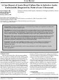 Cover page: A Case Report of Acute Heart Failure Due to Infective Aortic Endocarditis Diagnosed by Point-of-care Ultrasound