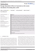 Cover page: Dosage‐dependent effects of monensin on the rumen microbiota of lactating dairy cattle