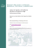 Cover page: Indoor Air Quality in 24 California Residences Designed as High-Performance Homes