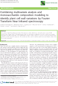 Cover page: Combining multivariate analysis and monosaccharide composition modeling to identify plant cell wall variations by Fourier Transform Near Infrared spectroscopy