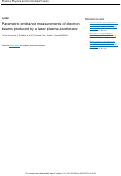 Cover page: Parametric emittance measurements of electron beams produced by a laser plasma accelerator