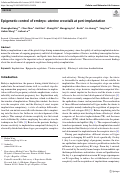 Cover page: Epigenetic control of embryo-uterine crosstalk at peri-implantation.