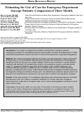 Cover page: Estimating the Cost of Care for Emergency Department Syncope Patients: Comparison of Three Models