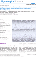 Cover page: Augmentation of cardiac sympathetic tone by percutaneous low‐level stellate ganglion stimulation in humans: a feasibility study