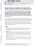 Cover page: Retention strategies for health disparities preventive trials: findings from the Early Childhood Caries Collaborating Centers