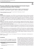 Cover page: Recovery and Resilience in the Canal Community: Economic Impacts and Solutions During the COVID-19 Pandemic