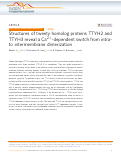 Cover page: Structures of tweety homolog proteins TTYH2 and TTYH3 reveal a Ca2+-dependent switch from intra- to intermembrane dimerization