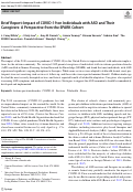 Cover page: Brief Report: Impact of COVID-19 on Individuals with ASD and Their Caregivers: A Perspective from the SPARK Cohort