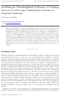 Cover page: Localizing the Transdisciplinary in Practice: A Teaching Account of a Prototype Undergraduate Seminar on Linguistic Landscape