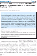 Cover page: Suppression of Glomerulonephritis in NZB/NZW Lupus Prone Mice by Adoptive Transfer of Ex Vivo Expanded Regulatory T Cells