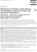 Cover page: MRI Radiomics for Prediction of Tumor Response and Downstaging in Rectal Cancer Patients after Preoperative Chemoradiation.