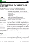 Cover page: The Utility of Automated ASPECTS in Acute Ischemic Stroke for Intravenous Recombinant Tissue Plasminogen Activator (IV-rtPA) Therapy.