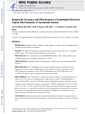 Cover page: Diagnostic accuracy and effectiveness of automated electronic sepsis alert systems: A systematic review