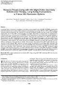 Cover page: Reasons People Living with HIV Might Prefer Oral Daily Antiretroviral Therapy, Long-Acting Formulations, or Future HIV Remission Options