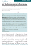 Cover page: Predicting Hypoperfusion Lesion and Target Mismatch in Stroke from Diffusion-weighted MRI Using Deep Learning.