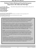 Cover page: Pediatric Patients Discharged from the Emergency Department with Abnormal Vital Signs