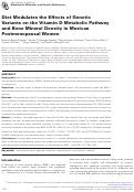 Cover page: Diet Modulates the Effects of Genetic Variants on the Vitamin D Metabolic Pathway and Bone Mineral Density in Mexican Postmenopausal Women