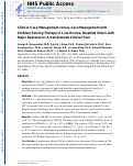 Cover page: Clinical Case Management versus Case Management with Problem-Solving Therapy in Low-Income, Disabled Elders with Major Depression: A Randomized Clinical Trial