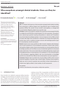 Cover page: Misconceptions amongst dental students: How can they be identified?