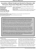 Cover page: Association of Blood Alcohol and Alcohol Use Disorders with Emergency Department Disposition of Trauma Patients