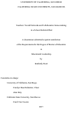 Cover page: Teachers’ Social Networks and Collaborative Sense-making in a School Reform Effort