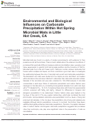 Cover page: Environmental and Biological Influences on Carbonate Precipitation Within Hot Spring Microbial Mats in Little Hot Creek, CA