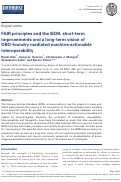 Cover page: FAIR principles and the IEDB: short-term improvements and a long-term vision of OBO-foundry mediated machine-actionable interoperability