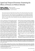 Cover page: Spatial and Temporal Proximity: Examining the Effects of Protests on Political Attitudes