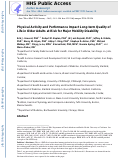 Cover page: Physical Activity and Performance Impact Long-term Quality of Life in Older Adults at Risk for Major Mobility Disability