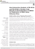 Cover page: Host Interaction Analysis of PA-N155 and PA-N182 in Chicken Cells Reveals an Essential Role of UBA52 for Replication of H5N1 Avian Influenza Virus