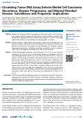 Cover page: Circulating Tumor DNA Assay Detects Merkel Cell Carcinoma Recurrence, Disease Progression, and Minimal Residual Disease: Surveillance and Prognostic Implications.