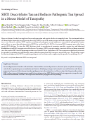 Cover page: SIRT1 Deacetylates Tau and Reduces Pathogenic Tau Spread in a Mouse Model of Tauopathy