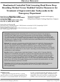 Cover page: Randomised Controlled Trial Assessing Head Down Deep Breathing Method Versus Modified Valsalva Manoeuvre for Treatment of Supraventricular Tachycardia in the Emergency Department