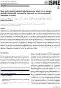 Cover page: Rare earth element alcohol dehydrogenases widely occur among globally distributed, numerically abundant and environmentally important microbes