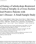 Cover page: Impact of Eating a Carbohydrate-Restricted Diet on Cortical Atrophy in a Cross-Section of Amyloid Positive Patients with Alzheimers Disease: A Small Sample Study.