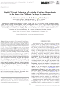 Cover page: Rapid CT-based Estimation of Articular Cartilage Biomechanics in the Knee Joint Without Cartilage Segmentation.