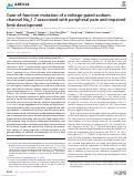 Cover page: Gain-of-function mutation of a voltage-gated sodium channel NaV1.7 associated with peripheral pain and impaired limb development