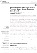 Cover page: Inoculation with a microbe isolated from the Negev Desert enhances corn growth