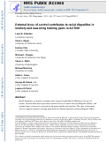 Cover page: External Locus of Control Contributes to Racial Disparities in Memory and Reasoning Training Gains in ACTIVE