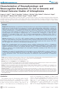 Cover page: Characterization of neurophysiologic and neurocognitive biomarkers for use in genomic and clinical outcome studies of schizophrenia.