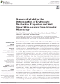 Cover page: Numerical Model for the Determination of Erythrocyte Mechanical Properties and Wall Shear Stress in vivo From Intravital Microscopy