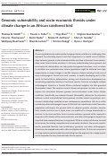 Cover page: Genomic vulnerability and socio‐economic threats under climate change in an African rainforest bird