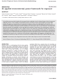 Cover page: An applied environmental justice framework for exposure science