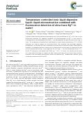 Cover page: Temperature-controlled ionic liquid dispersive liquid–liquid microextraction combined with fluorescence detection of ultra-trace Hg 2+ in water