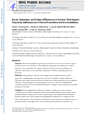 Cover page: Rural, suburban, and urban differences in factors that impact physician adherence to clinical preventive service guidelines.