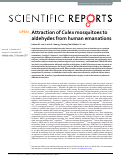 Cover page: Attraction of Culex mosquitoes to aldehydes from human emanations