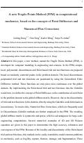 Cover page: A new Fragile Points Method (FPM) in computational mechanics, based on the concepts of Point Stiffnesses and Numerical Flux Corrections
