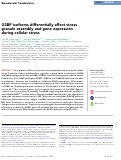 Cover page: G3BP isoforms differentially affect stress granule assembly and gene expression during cellular stress